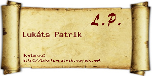 Lukáts Patrik névjegykártya