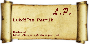 Lukáts Patrik névjegykártya