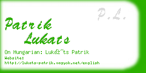 patrik lukats business card